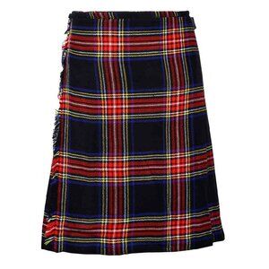 Tartan Black Stewart 8 Yards Kilt Traditional Scottish Outfit Mens Kilt